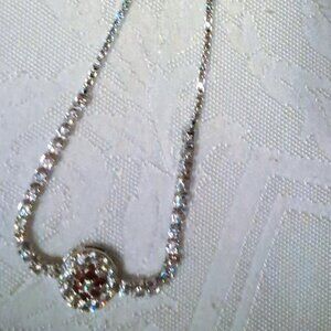 NEW 6" ADJUSTIBLE SILVER AND RHINESTONE BRACELET 3" WHITE RHINSTONES ON BRACELET